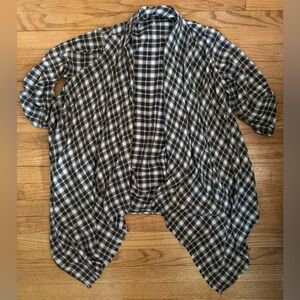 Plaid Open Front Cardigan